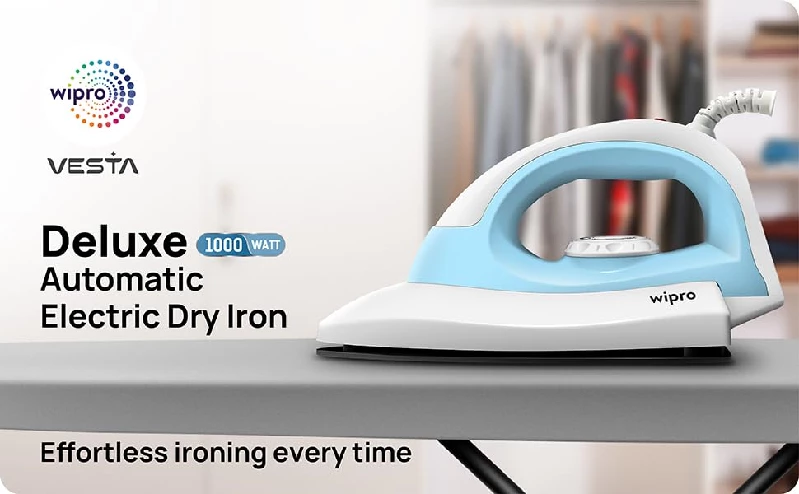 Wipro Deluxe 1000 Watts Dry Iron, 740 g-2.webp